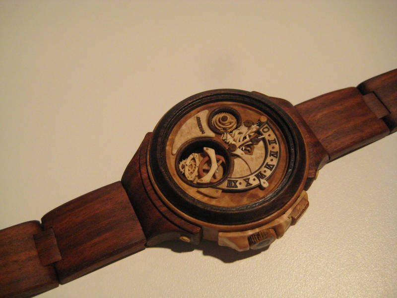 木彫 ハンドクラフト 腕時計 made in Canada 取り寄せ - www